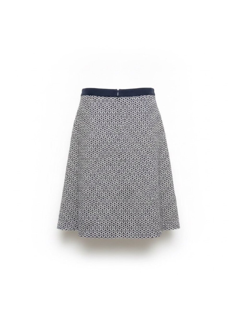Talbots Womens Black & White Cotton Lined Geometric Print Skirt Size 14P Petite